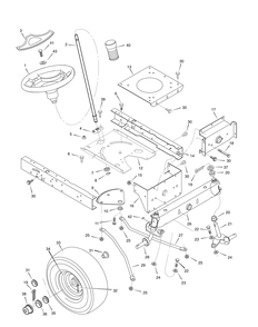 Steering Diagram and Parts List for 7800281-405628X51 2008 Briggs and Stratton Lawn Tractor
